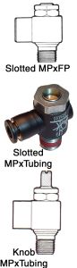 Right Angle Pneumatic Flow Control Valve, 1/8 NPT Male x 1/8 NPT Female Ports, 17 Flow Rating