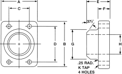 Steel SAE 4-Bolt Flange Adapters, Code 62 Flange, Flat Face Half To Pipe, Butt Weld