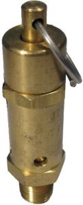 Standard Duty Brass Safety Pop-Off Valve, 1/4 NPT Port, 175.00 Pre-Set Pressure, 106 SCFM Capacity