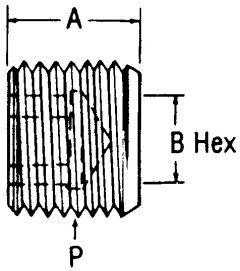 Steel Adapter, 3/4-14 Male NPT Countersunk Hex Plug