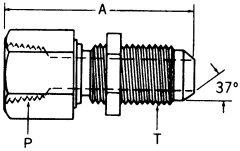 Steel Adapter, 1/4-18 Female NPT To 7/16-20 Male JIC 37 deg Flare, Straight Bulkhead