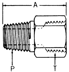 Steel Adapter, 3/8-18 Male NPT To 7/16-20 Female SAE O-Ring Boss (Straight Thread O-Ring), Straight