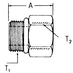 Steel Adapter, 1-7/8-12 Male SAE O-Ring Boss (Straight Thread O-Ring) To 1-5/8-12 Female SAE O-Ring Boss (Straight Thread O-Ring), Straight
