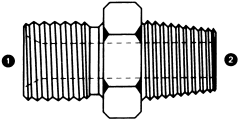 Steel Adapter, 1/4-19 Male BSPP (British Parallel) To  Male BSPT (British Tapered), Straight