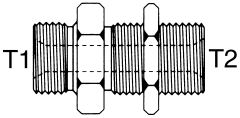 Steel Adapter, 1/2-14 Male BSPP (British Parallel) To 1/2-14 Male BSPP (British Parallel), Straight Bulkhead