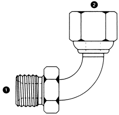 Steel Adapter, 1/4-19 Male BSPP (British Parallel) To 1/4-19 Female BSPP (British Parallel), 90 deg Bent Tube Elbow