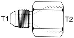 Steel Adapter, 3/4-16 Male JIC 37 deg Flare To 1/2-14 Female JIS 30 deg Flare Seat (BSPP Thread), Straight