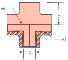 Stainless Steel Adapter, 1/2-14 Female NPT Cross