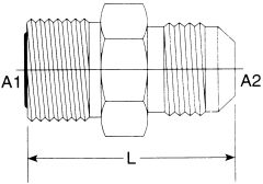 Steel Adapter, 1-3/16-12 Male O-Ring Face Seal To 1-1/16-12 Male JIC 37 deg Flare, Straight