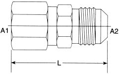 Steel Adapter, 11/16-16 Female O-Ring Face Seal To 9/16-18 Male JIC 37 deg Flare, Straight