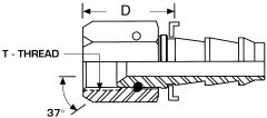 Stainless Steel Reusable Socketless Fitting, 7/16-20 Female JIC 37 deg Flare, -04 Hose, Straight