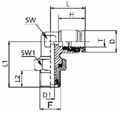 Brass Push Tube Fitting, 0.25 Inch Tube OD To 1/8 NPT Male Swivel, 90 deg Elbow