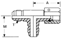 Stainless Steel Adapter, 7/16-20 Male JIC 37 deg Flare Run & Branch To  Female JIC 37 deg Flare Swivel Run, Tee