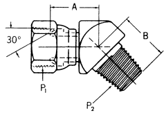 Steel Adapter, 1-1/4-11-1/2 Female NPT Swivel To 1-11-1/2 Male NPT, 45 deg Elbow