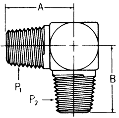 Steel Adapter, 1/2-14 Male NPT To 1/4-18 Male NPT, 90 deg Elbow