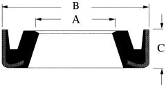 Metal-Clad Rubber Wiper Ring, 1.00 Inch Rod Diameter, 1.25 Inch Wiper OD, 0.13 Inch Height