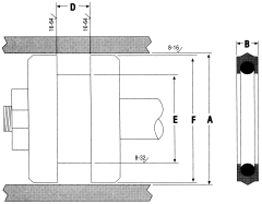 Style PSC Polyurethane Double-Acting Piston Seal, 5.00 Inch Bore Diameter, 4.64 Inch Groove Diameter,  Inch Groove Width