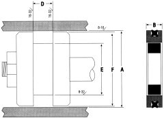 Style PSC Bronze Filled Piston Seal, 2.50 Inch Bore Diameter, 1.88 Inch Groove Diameter,  Inch Groove Width