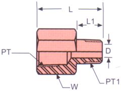 Stainless Steel Adapter, 1/4-18 Male NPT To 3/8-18 Female NPT, Bushing