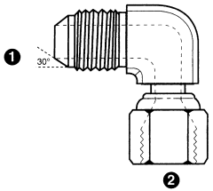 Steel Adapter, 3/4-14 Male JIS 30 deg Flare To 3/4-14 Female JIS 30 deg Flare Swivel, 90 deg Elbow