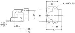 Steel 4-Bolt Flange Adapter, 1.50 Inch Code 61 Flange, O-Ring Half To 1.50 Inch Female NPT, 90 deg Elbow