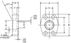 Steel 4-Bolt Flange Adapter, 1.50 Inch Code 62 Flange, O-Ring Half To 1.50 Inch Female NPT, Straight