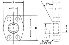 Steel 4-Bolt Flange Adapter, 1.50 Inch Code 62 Flange, Flat Face Half To 1.50 Inch Female NPT, Straight