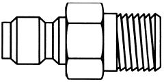 Pressure Washer Quick Coupler, Male Half, 3/8 Inch Coupling, 3/8-18 Male NPT
