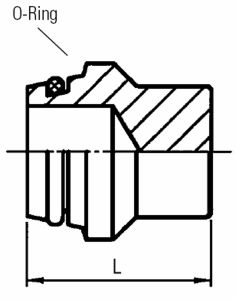 Steel Metric Flareless Fitting, 22.00 mm L Series Cap