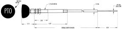 Power Take Off (PTO) Cable, 5 Inch Travel, 120 Inch Length