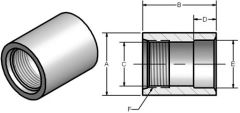 Steel Weld Coupling, AISI1020 Carbon Steel SAE To Socket Weld Full Coupling, 9/16-18 SAE UN-2B Thread