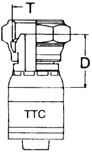 Global TTC 1 & 2 Wire Braid Stainless Steel Crimp Fitting, G 3/8 Female BSPP (British Parallel) 60 deg Cone Swivel, -06 Hose, Straight