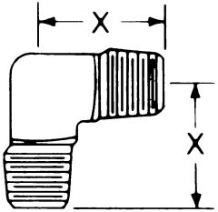 Brass Adapter, 3/8-18 Male NPT To  Male NPT, 90 deg Elbow