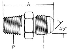 Brass Adapter, 3/8-18 Male NPT To 1/2-20 Male SAE 45 deg Flare, Straight