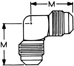 Brass Adapter, 5/8-18 Male SAE 45 deg Flare To 5/8-18 Male SAE 45 deg Flare, 90 deg Elbow