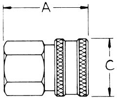 Pressure Washer Quick Coupler, Female Half, 1/4 Inch Coupling, 1/4-18 Female NPT