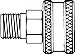 Pressure Washer Quick Coupler, Female Half, 3/8 Inch Coupling, 3/8-18 Male NPT