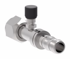 E-Z Clip Series Fitting, 3/4-16 Female O-Ring (Short Pilot), -08 Hose, Straight With High Side Charge Port (R134a)