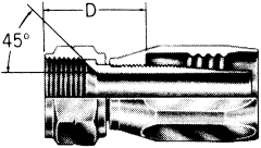 Steel Reusable 1 Wire Braid Reduced Bore Three-Piece Fittings, Female SAE 45 deg Flare Swivel, Straight