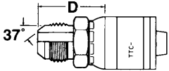 Global TTC 1 & 2 Wire Braid Steel Crimp Fittings, Male JIC 37 deg Flare, Straight