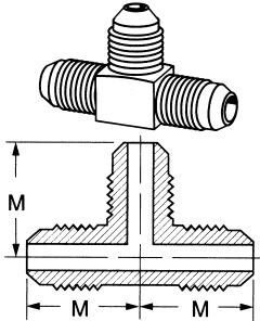 Brass Male SAE 45 deg Flare Tees