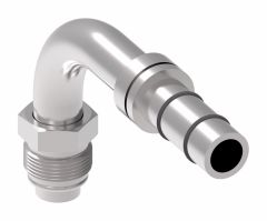 E-Z Clip Series Fitting, 5/8-18 Male O-Ring (Short Pilot), -06 Hose, 90 deg Elbow