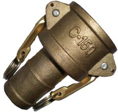Brass Cam & Groove Coupler, Female Half, 3 Inch Hose Shank