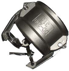 Stainless Steel Cam & Groove Adapter, 6 Inch Dust Cap