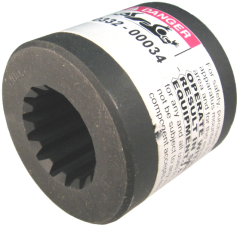 Precision Splined Hub, 9 Tooth SAE A, 16/32 DP,  30° PA, 5/8 O.D. Spline, 1.25 Inch OD, 1.250 Inch Long
