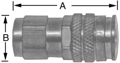 Auto-Flo 23 Series, Aro 210 Interchange Multi-Series Coupling, Valved Female Half, -04 Coupling, 1/4-18 Female NPT