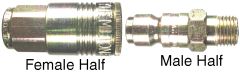 P Style Air Coupler, Female Half, 3/8 Inch Coupling, 1/4 Female NPT