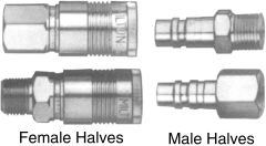 G Style Air Coupler, Female Half, 1/2 Inch Coupling, 1/2 Male NPT