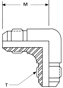 Stainless Steel Adapter, 3/4-16 Male JIC 37 deg Flare To 3/4-16 Male JIC 37 deg Flare, 90 deg Elbow