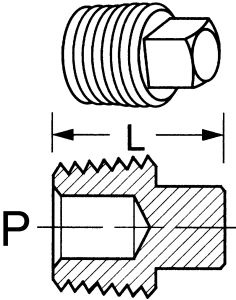 Brass Adapter, 1/2-14 Male NPT Square Head Plug